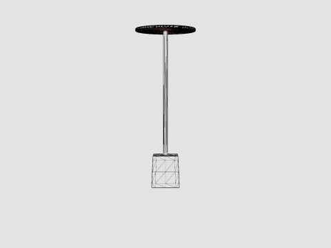 Side table in metal with a round table top 3D Model