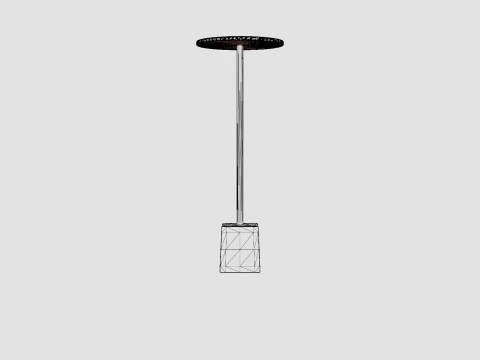 Side table in metal with a round table top 3D Model