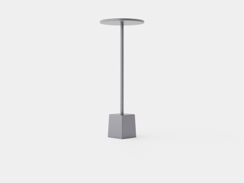 Side table in metal with a round table top Modèle 3D