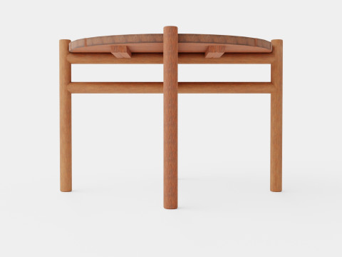 Small round table made of meranti wood Modèle 3D
