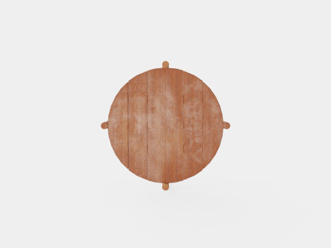 Small round table made of meranti wood Modèle 3D