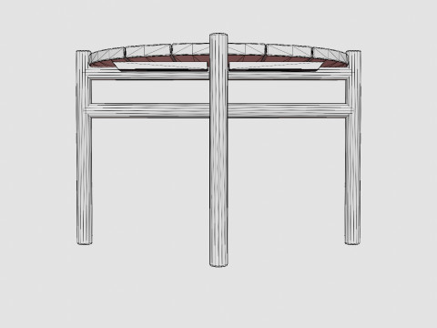 Small round table made of meranti wood Modèle 3D