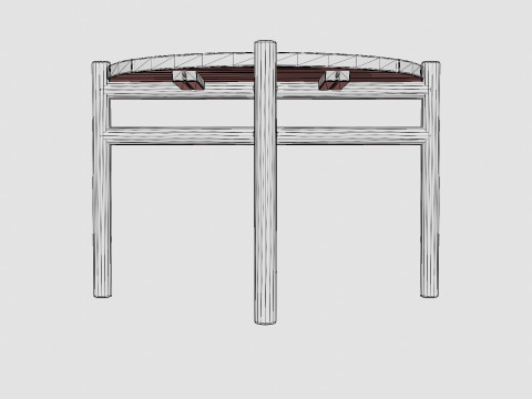 Small round table made of meranti wood Modèle 3D