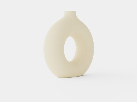 Large ring-shaped ceramic vase 3D Model