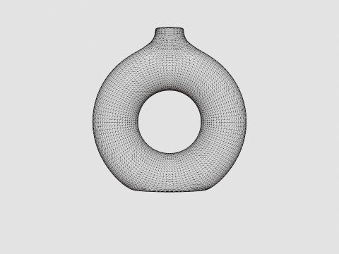 Large ring-shaped ceramic vase Modelo 3D