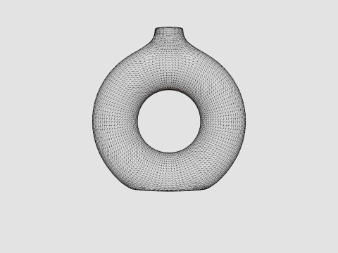 Large ring-shaped ceramic vase 3D Model