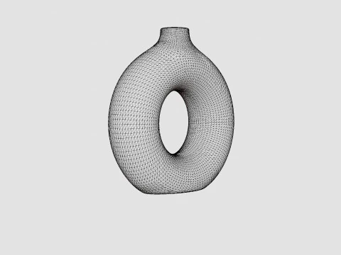 Large ring-shaped ceramic vase 3D Model