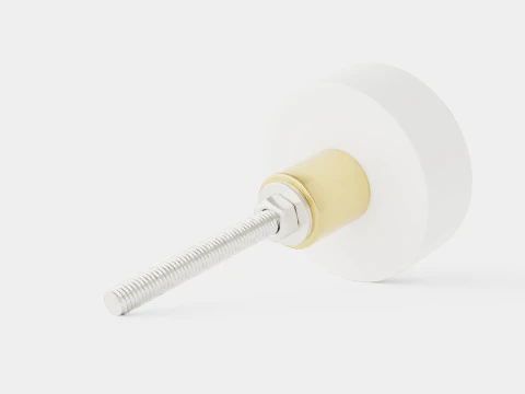 Knop van marmer met een schroef van metaal 3D Model