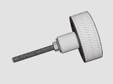 Knob in marble with a screw in metal 3D Model