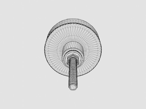Knob in marble with a screw Model 3D