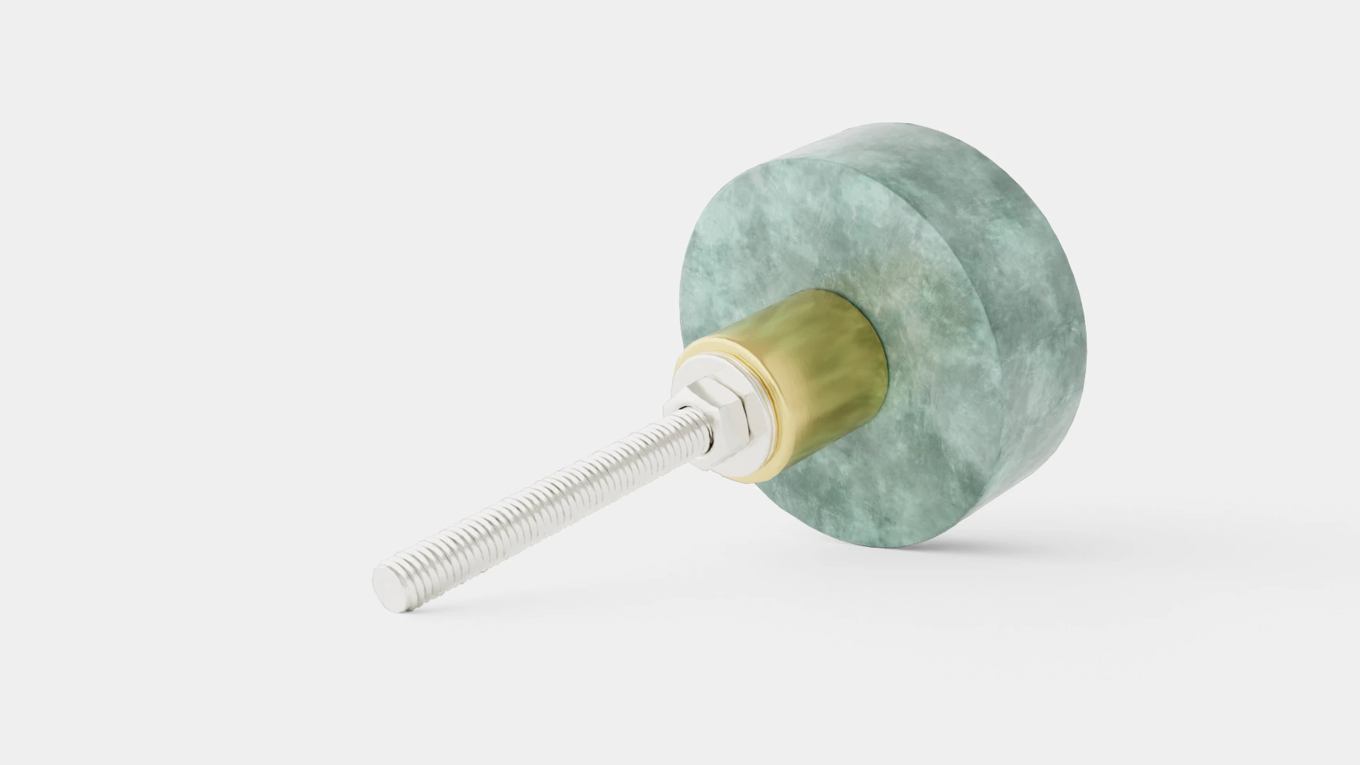 Knob in marble with a screw in metal 3D Model .c4d .max .obj .3ds .fbx .stl .blend 