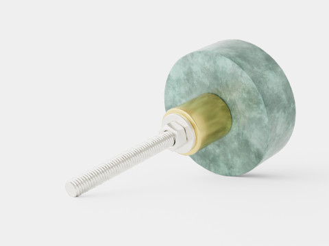 Knob in marble with a screw in metal 3D मॉडल