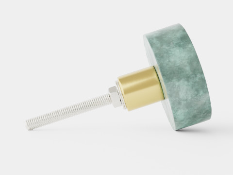 Knob in marble with a screw in metal Modello 3D