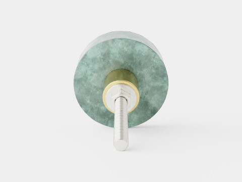 Knob in marble with a screw in metal Modello 3D