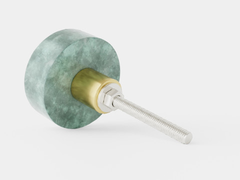 Knob in marble with a screw in metal Modello 3D