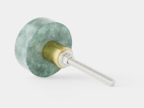Knob in marble with a screw in metal 3D Model