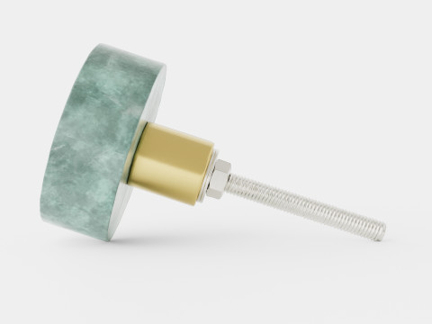 Knob in marble with a screw in metal Modello 3D