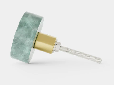 Knob in marble with a screw in metal 3D Model