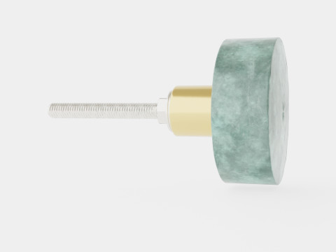 Knob in marble with a screw in metal Modello 3D