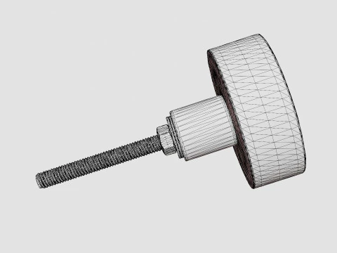 Knob in marble with a screw in metal 3D Model