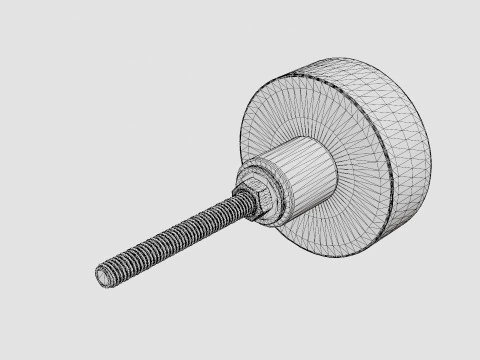 Knob in marble with a screw in metal 3D Model