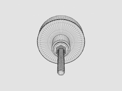 Knob in marble with a screw in metal 3D Model