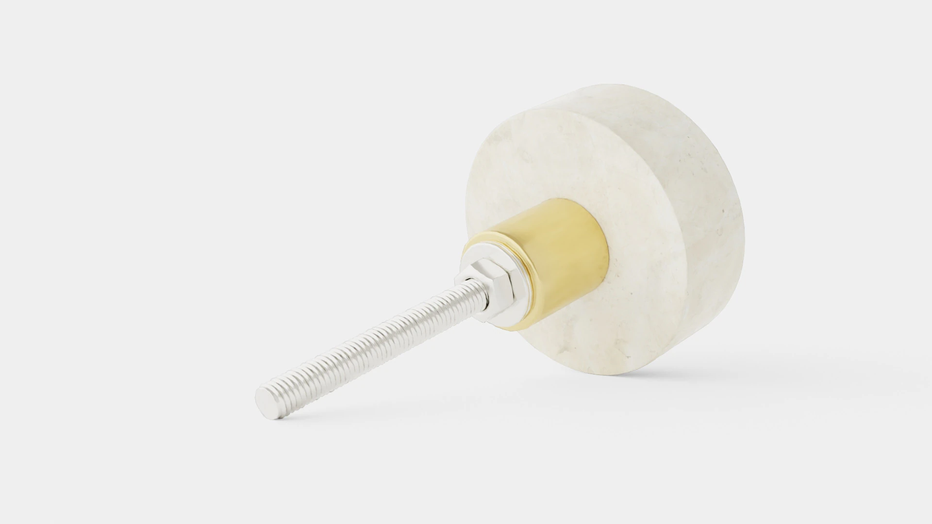 Knob in marble with a screw in metal 3D Model .c4d .max .obj .3ds .fbx .stl .blend 