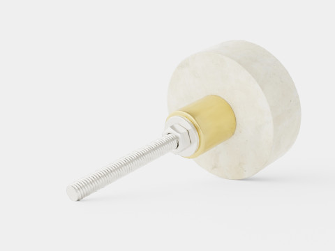 Knob in marble with a screw in metal 3D मॉडल