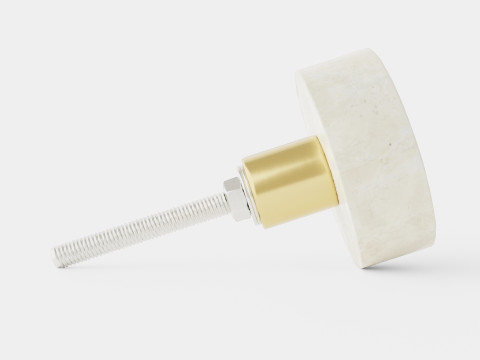 Knob in marble with a screw in metal 3D 모델