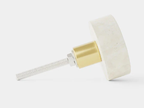 Knob in marble with a screw in metal 3D Model