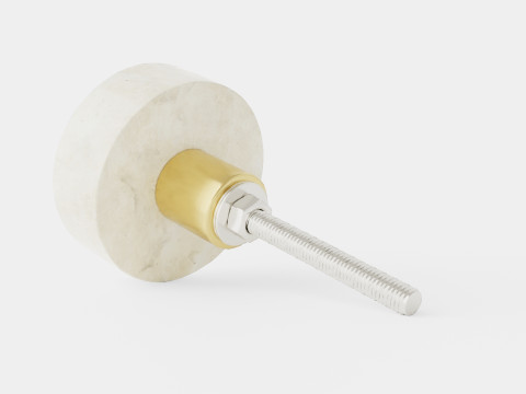 Knob in marble with a screw in metal 3D 모델