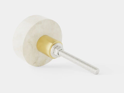 Knob in marble with a screw in metal 3D Model