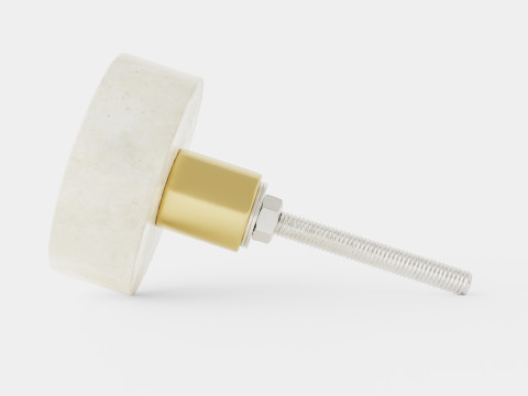 Knob in marble with a screw in metal 3D 모델