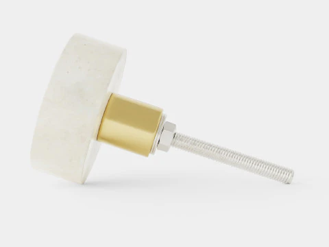 Knob in marble with a screw in metal 3D Model