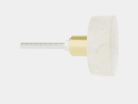 Knob in marble with a screw in metal 3D Model