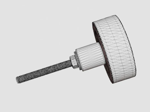 Knob in marble with a screw in metal 3D Model