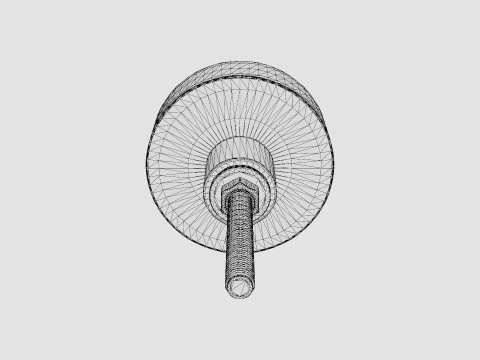 Knob in marble with a screw in metal 3D Model
