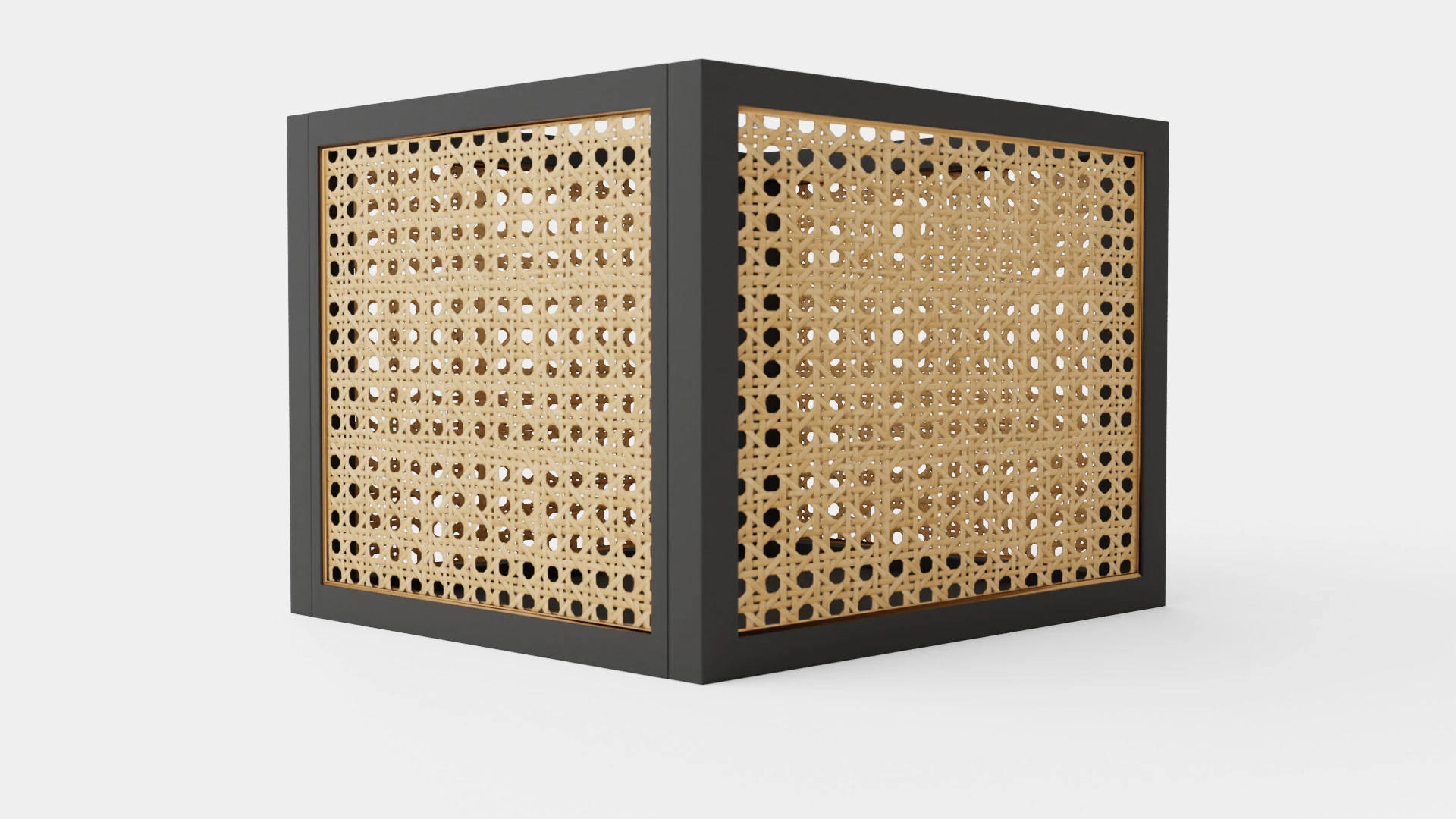 Rattan Storage Basket Black 3D Model .c4d .max .obj .3ds .fbx .stl .blend