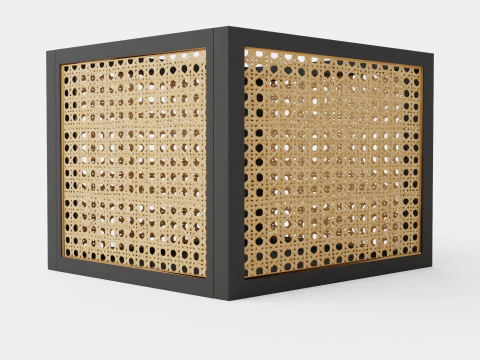 ラタン収納バスケット ブラック 3Dモデル