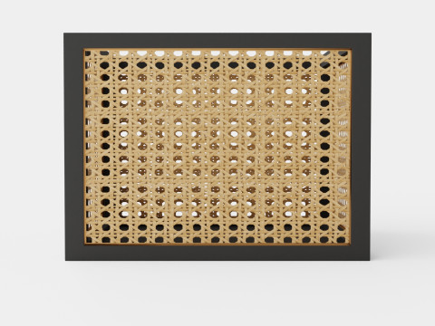 Rattan Storage Basket Black 3D Model