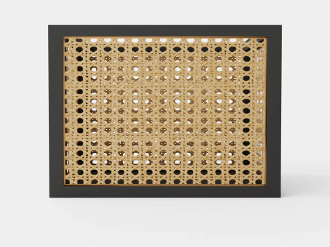 Rattan Storage Basket Black 3D Model