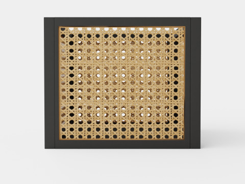 Rattan Storage Basket Black 3D Model