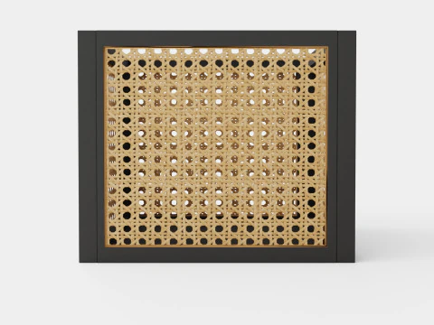 Rattan Storage Basket Black 3D Model