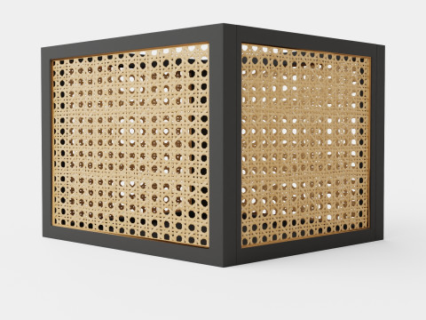 Rattan Storage Basket Black 3D Model