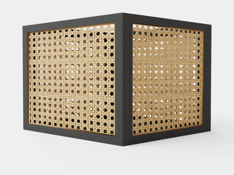 Rattan Storage Basket Black 3D Model