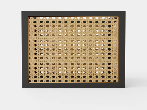 Rattan Storage Basket Black 3D Model
