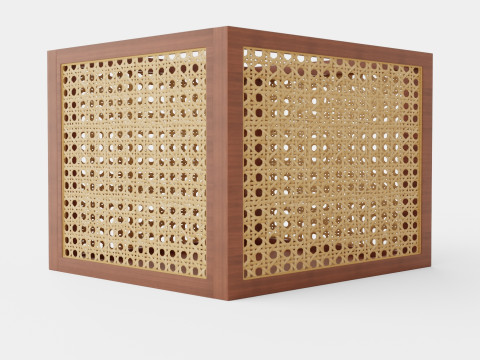 Rattan storage basket Brown 3D Model