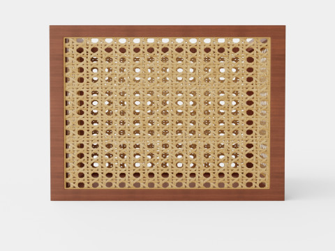 Rattan storage basket Brown 3D Model