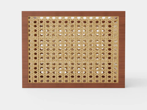Rattan storage basket Brown 3D Model