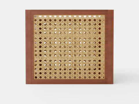 Rattan storage basket Brown 3D Model